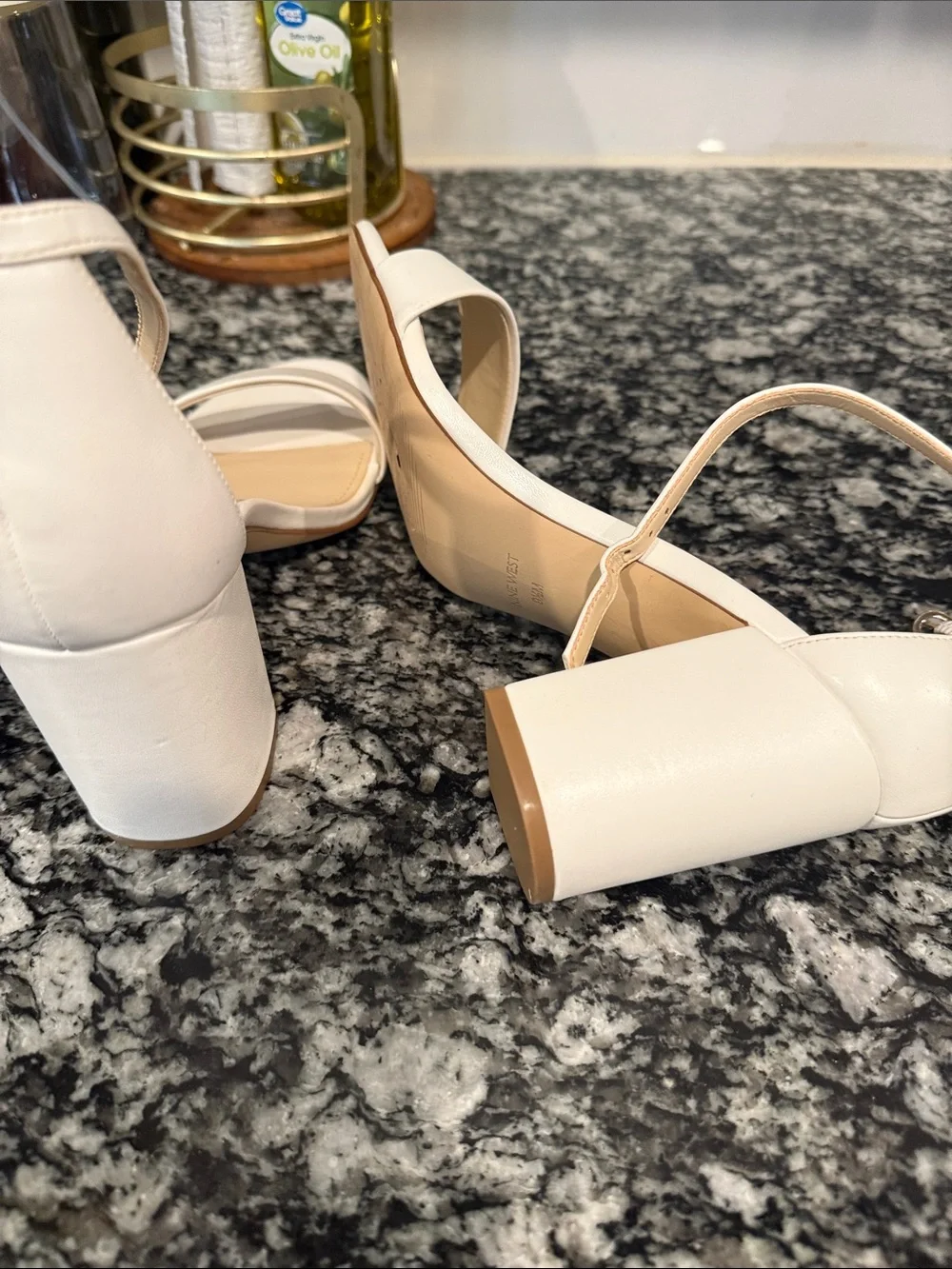 Nine West White Strappy Open-Toe Sandal
